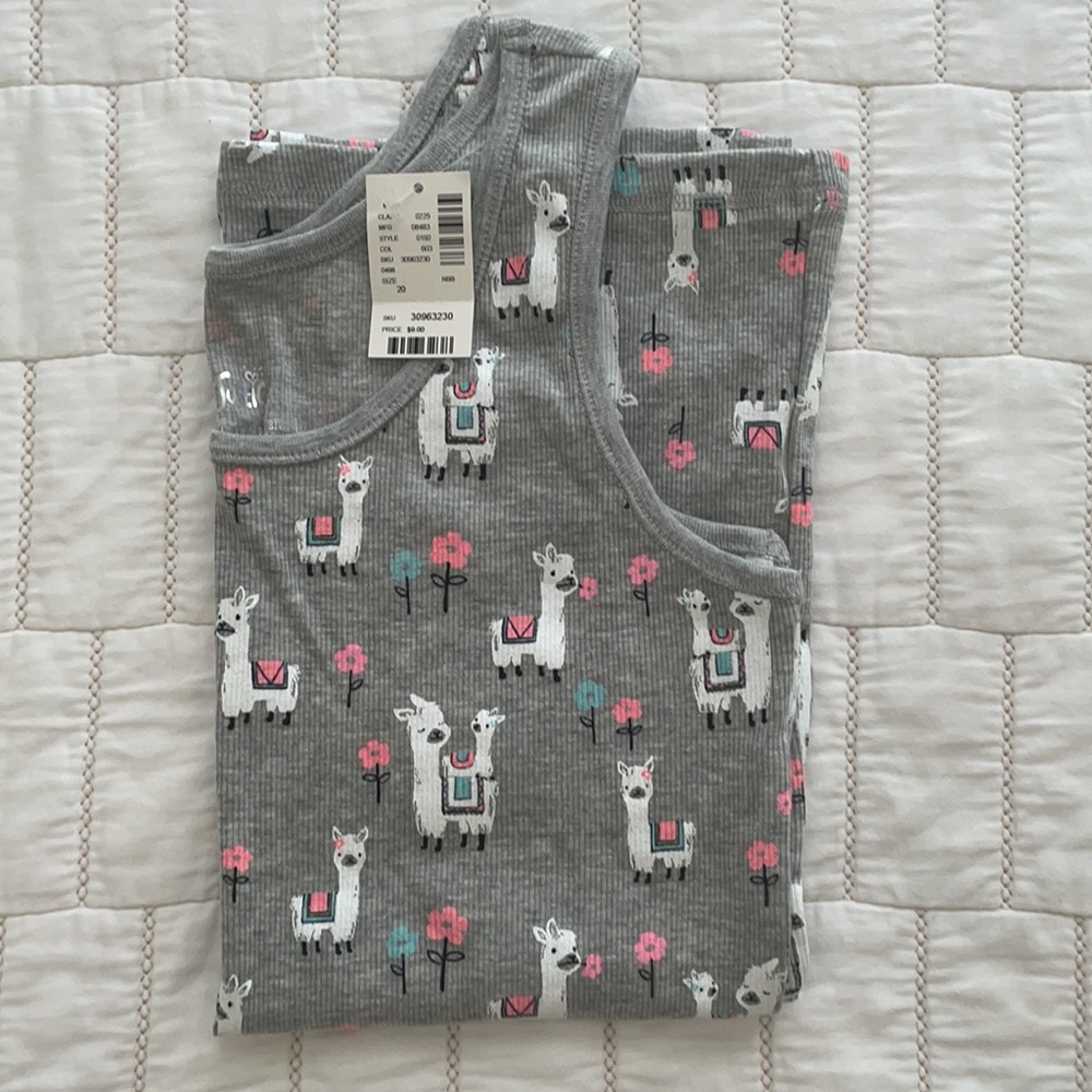 NWT Justice gray llama tank